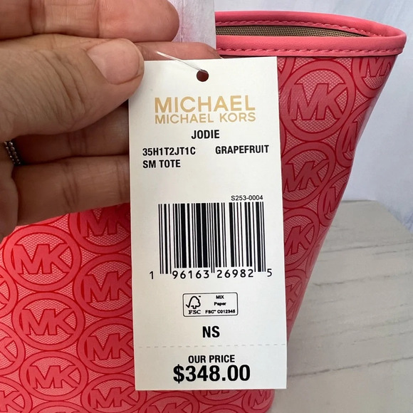 Michael Kors Small Jodie Tote Grapefruit Logo - Picture 6 of 8
